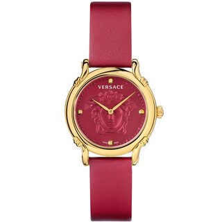 Versace Uhr Uhren Damenuhr VEPN00220 Safety Pin Leder rot