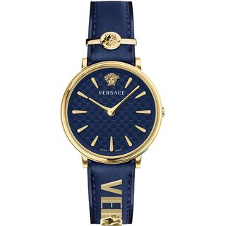 Versace Uhr Uhren Damenuhr VE8104522 V CIRCLE Leder blau...